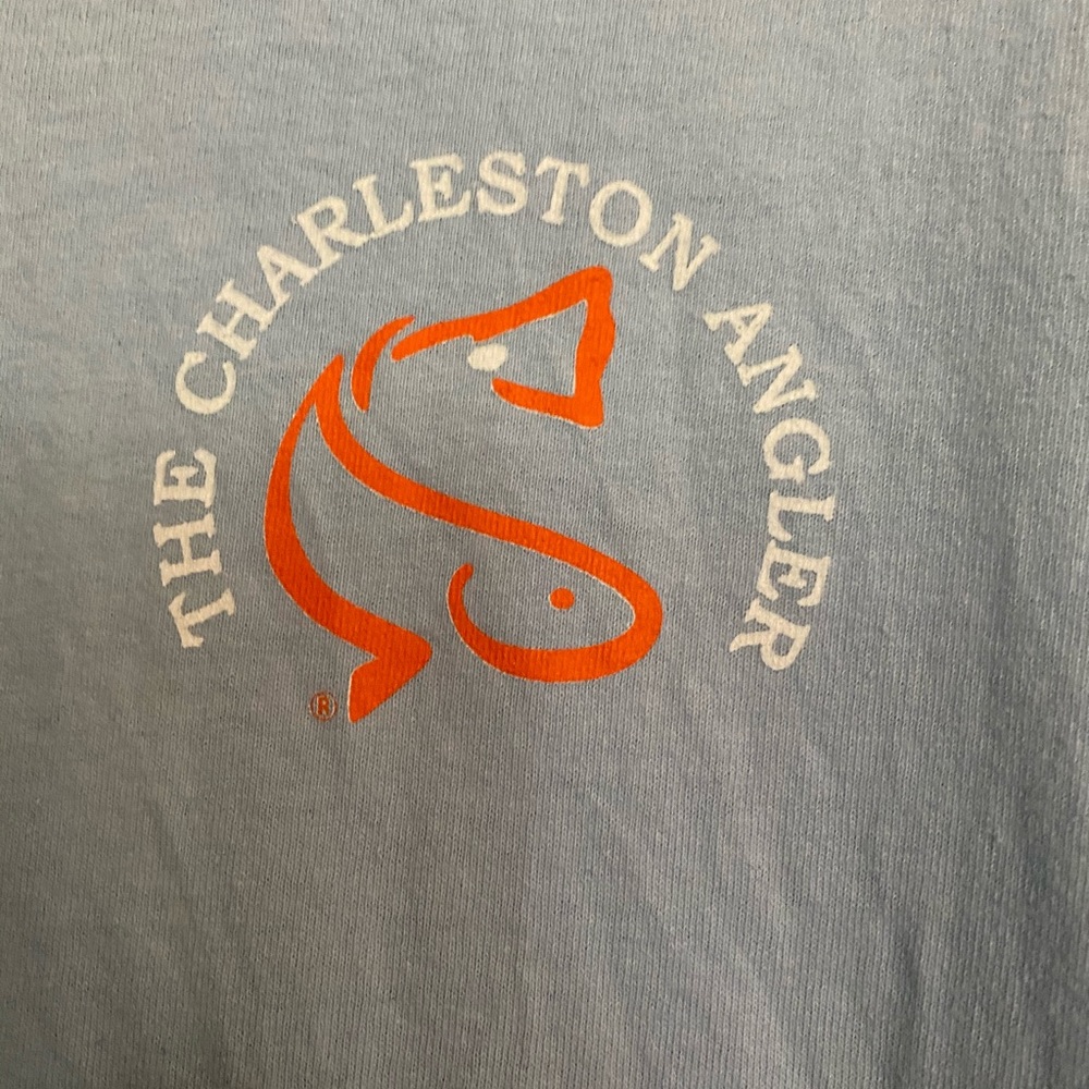 The Charleston Angler tshirt in light blue.